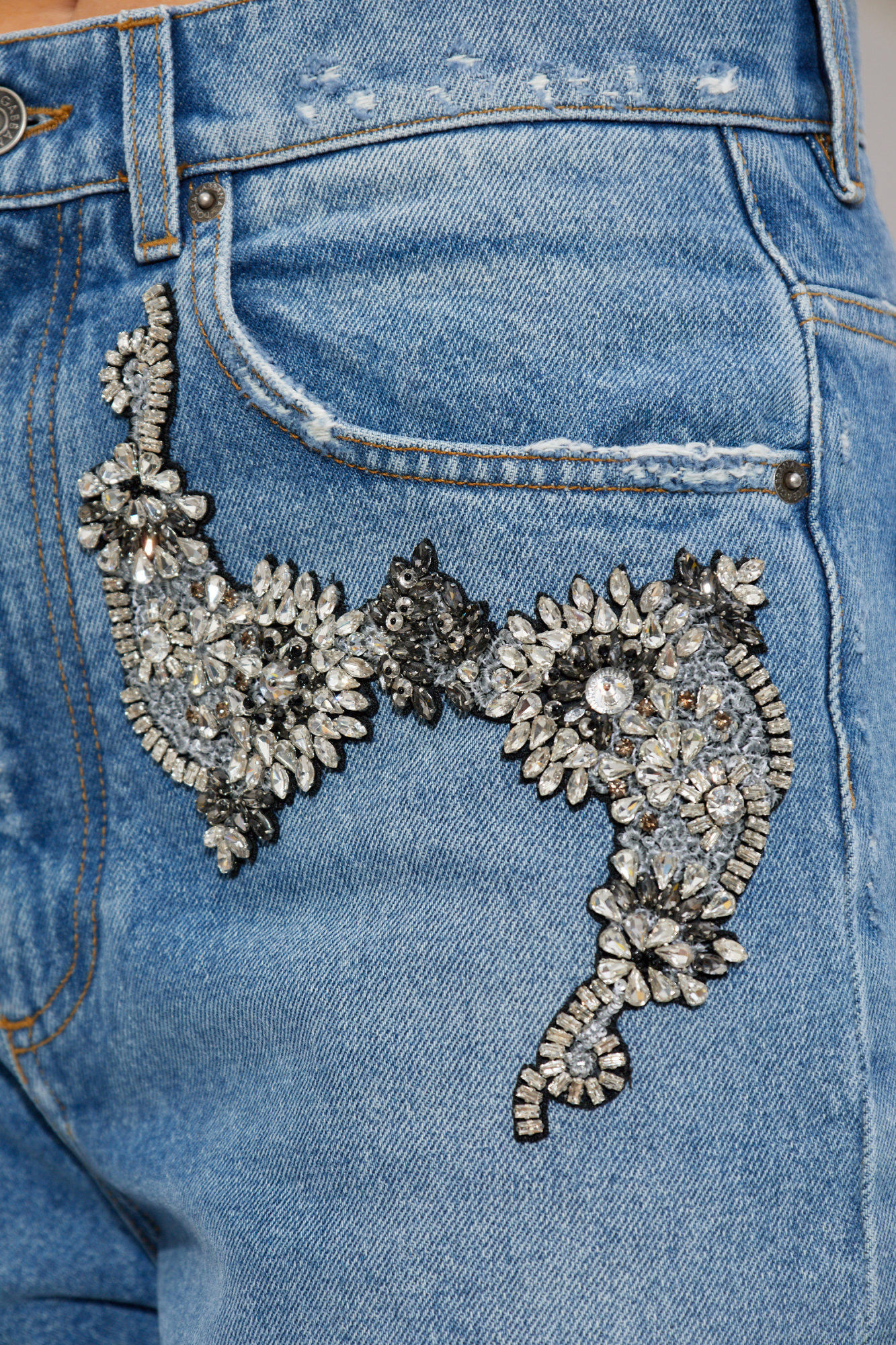 Blue Jeans with shimmering appliqués Dolce & Gabbana - Vitkac Canada